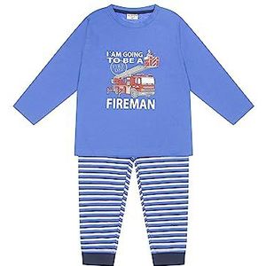 SALT AND PEPPER Jongens Jongens Pyjama Firetruck Pyjamaset, blauw, 104-110