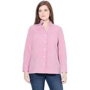 Ulla Popken - Blouse - Lichtroze - Lange Mouw - Normale Pasvorm