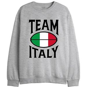 Republic Of California Team Italy"" UXREPCZSW048 Sweatshirt voor heren, grijs gemêleerd, maat XS, Grijs Melange, XS