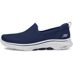 Skechers Dames GO Walk 7 Ivy, Navy Textiel/witte trim, 10 UK, Navy Textiel Wit Trim, 43 EU