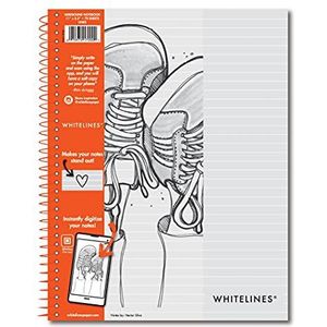 Roaring Spring Whitelines Wirebound Notebook, 11""x8.5"", gevoerd, 70 vellen