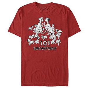 Disney Classics 101 Dalmatians - Dalmatian Group Unisex Crew neck T-Shirt Red L