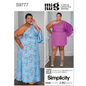 SIMPLICITY SS9777W2 dameskaftan in twee lengtes van Mimi G Style W2 (20W-22W-24W-26W-28W)