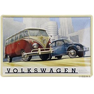 BRISA VW Collection Volkswagen T1 Bus Transporter & KeverMetalen bord 30x20cm