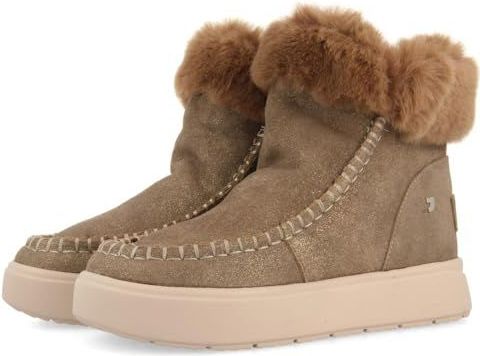 GIOSEPPO TOVELDE - Kuitlaarzen - Taupe - Bontvoering - Glitter