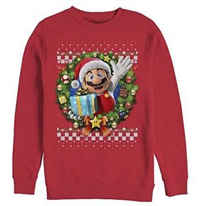 Nintendo Unisex Wreath Mario Real Sweatshirt, rood, L