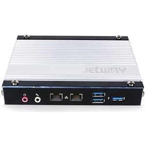 Jetway MiniBarebone Pico-ITX pc's incl. IntelJ3160 met 2,2 GHz 2,2 GHz, 2 x Gigabit Netwerk, 3 x USB 3.0, 2 x HDMI, 1 x DisplayPort, 4 GB DDR3 geïntegreerd.