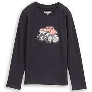 TOM TAILOR - Shirt - Antraciet - Motiefprint - Lange Mouw - Omkeerbare Pailletten