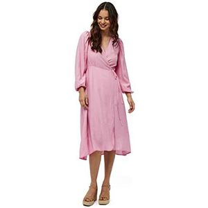 Desires Astra Lange Mouw Midkuitjurk | Roze Jurken Voor Vrouwen UK | Lente Damesjurken | Maat XL