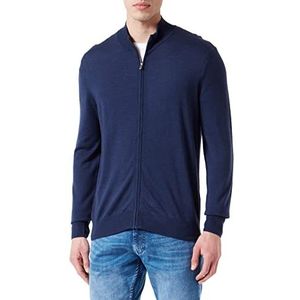 Hackett London Heren GMD Merino Silk Fzip Pullover Sweater, marineblauw, 3XL