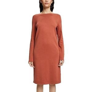 ESPRIT Trui-jurk met boothals, terracotta, XS