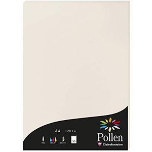 Clairefontaine 4268C verpakking met 50 kaarten pollen 120g, DIN A4, 21 x 29,7cm, lichtgrijs