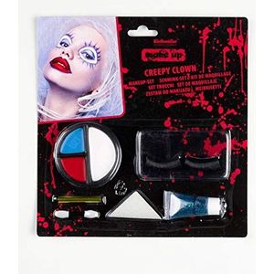 Amscan 9901249 Creepy Clown, 8-delig, pop, schminkset, make-up, carnaval, Halloween