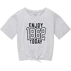 TOM TAILOR Meisjes T-shirt 1037171, 15398 - Light Stone Grey Melange, 164