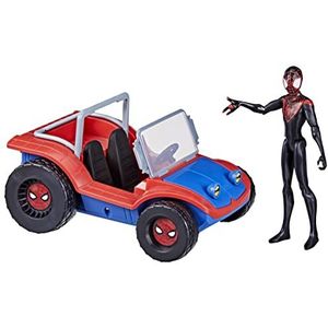 Marvel Spider-Man Spider-Mobile-voertuig van 15 cm met Miles Morales-actiefiguur, Marvel-speelgoed voor kinderen vanaf 4 jaar