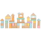 Small foot - Pastel houten bouwblokken - 50 stuks - Houten speelgoed vanaf 1 jaar