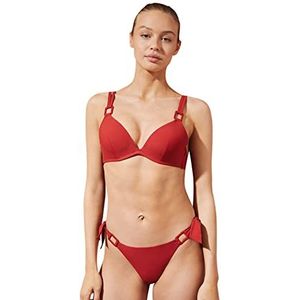 women'secret Braziliaanse bikinibroek met rode strik voor dames, rood/koraal, XS