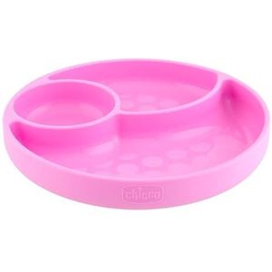 Chicco - Easy Menu - Siliconen Bord met Vakken en Zuignap voor Baby´s - Magnetron- en Vaatwasmachinebestendig - BPA-Vrij - 12+ Maanden - Roze