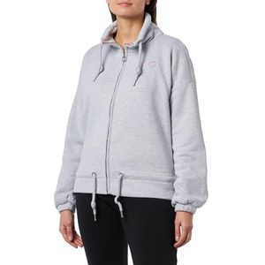 hoona Dames sweatjack 12618140-HO03, lichtgrijs melange, M, lichtgrijs, gemêleerd, M
