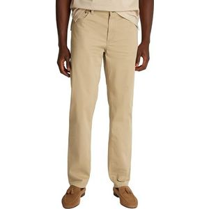 Tommy Hilfiger Heren Denton katoenen satijnen broek met rechte pijpen, Beige (Batique Khaki), 28W x 28L
