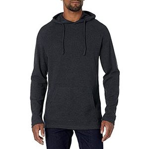 Amazon Brand - Goodthreads Heren Lange mouwen Slub Thermal Pullover Hoodie, Hei houtskool, XXL