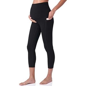 POSHDIVAH Capri leggings voor dames, middelhoge taille, met zakken, zwart, medium