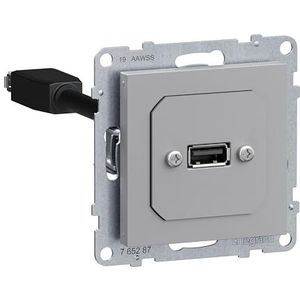 Legrand, SEANO USB-gegevensdoos met kabel, inzetstuk inclusief afdekking, USB 3.0, kabellengte: 15 cm, kleur: aluminium, 765287