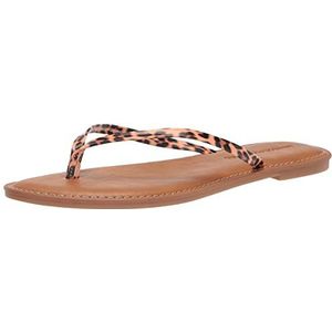 Amazon Essentials Teenslippers voor dames, Lichtbruine luipaard, 47 EU