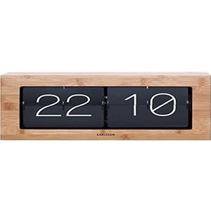 Karlsson KA5642WD tafel wandklok XL Flip Clock hout 17,5 x 37 x 9 cm bamboe