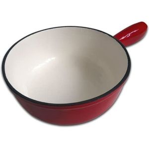 Rotel 1010150 fondue-fonduepot van gietijzer, geschikt voor alle warmtebronnen, ook inductie, inhoud 2 liter, rood, diameter 21,5 cm