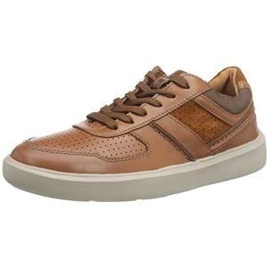 Clarks Cambro Race Sneakers voor heren, Dark Tan Combi, 45 EU