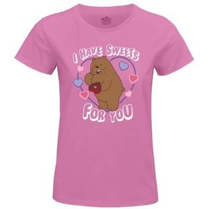 We Bare Bears T-shirt dames, Orchidee roos, XXL