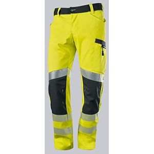 BP 2043-847-6656 werkbroek voor heren, 85,5% polyester, 12% katoen, 2,5% elastaan, waarschuwingsgeel/antraciet, 3D-snit, ergonomische pasvorm, maat 48N