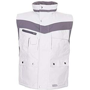 Planam Winter vest ""Plaline"" maat 4XL in zuiver wit/zink, meerkleurig, 2583068