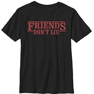 Stranger Things Unisex Kids Friends Dont Lie T-shirt met korte mouwen, zwart, L, zwart, One size