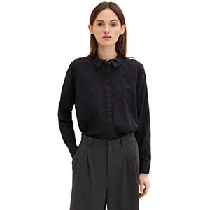 TOM TAILOR Denim Dames Basic blouse 1034530, 14482 - Deep Black, XS
