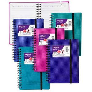 Snopake NoteGuard notitieboek A6 notitieboek met stevige achterkant, gesorteerde kleuren, 5 stuks