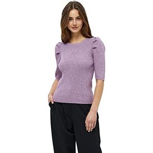 Minus Ava Knit Tee 2 T-shirt voor dames, Violet Melange, XXL, Violet Melange, XXL