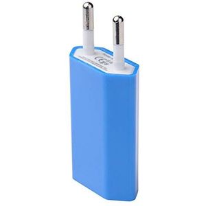 USB-adapter, wandcontactdoos voor Huawei Y7 2019, 1 poort, AC oplader, wit (5 V-1 A) universeel (blauw)