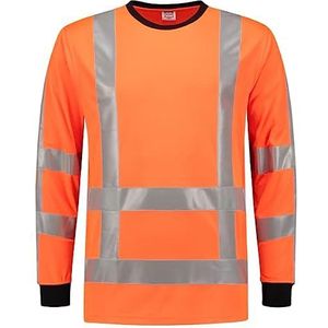Tricorp 103002 Safety EN ISO 20471 Birdseye T-shirt met lange mouwen, 50% polyester/50% polyester, CoolDry, 180g/m², fluororanje, maat 6XL