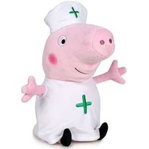 Famosa Softies - Peppa Pig pluche dier met verpleegsterkostuum, 20 cm, voor jongens en meisjes vanaf 0 jaar (760019341)