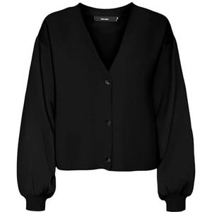 VMGOLD LS V-hals button cardigan GA, zwart, L