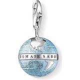 Thomas Sabo Dames bedelhanger wereldbol Charm Club 925 sterling zilver 0754-007-1, Sterling zilver, Geen edelsteen
