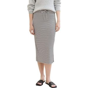 TOM TAILOR Midi rok voor dames, 35348 - Black Offwhite Stripe, 44