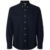 Overhemd - Blauw - Katoen - Opgestikte Zak - Regular Fit