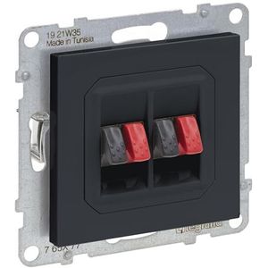 LEGRAND, SEANO luidsprekeraansluiting 2-voudig met veerklemmen (rood/zwart), kleur: antraciet gelakt, 765477