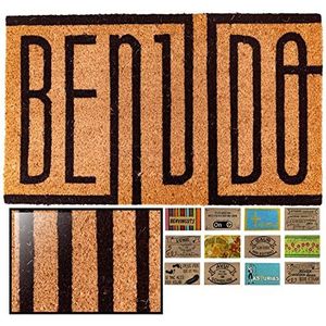 LucaHome Deurmat, kokosnoot, natuurlijk, 40 x 70 cm, antislip, Coco Portugues Benvido Mod 4, absorberend, voor binnen en buiten