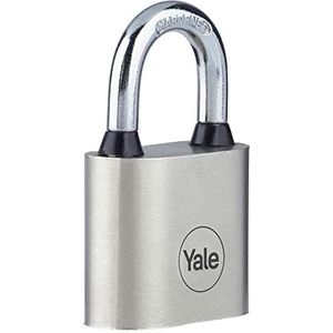 Yale IJzeren schijf hangslot 30mm - Vernikkeld - Gehard stalen beugel - Extreme corrosiebestendigheid voor buitengebruik