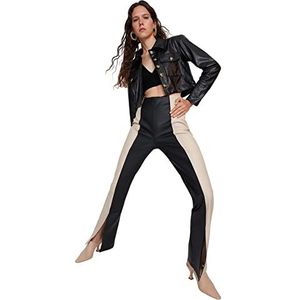 Trendyol Dames Basic Flare Leg Flare Broek met hoge taille, Zwart, 58