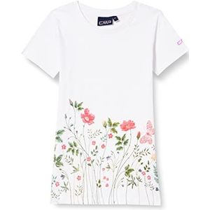 CMP Uniseks T-shirt voor kinderen en jongens, wit-mauve, 98